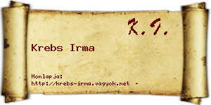 Krebs Irma névjegykártya
