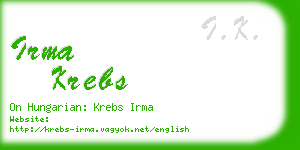 irma krebs business card